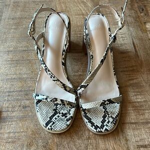 Halston Snake Skin Vegan Leather Sandals
